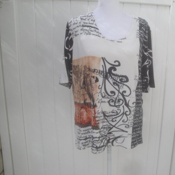 Dolce Bella Top Women's XL Print Quality Short Sleeve 100% Viscose (Soft) - Picture 1 of 4